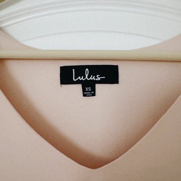 Lulus Far Wanderings Peach Long Bell Sleeve Shift Dress XS - Picture 4 of 4